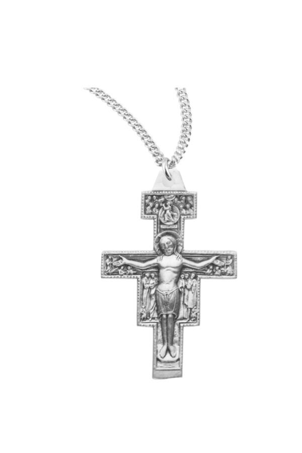 1.6" Sterling Silver San Damiano Crucifix